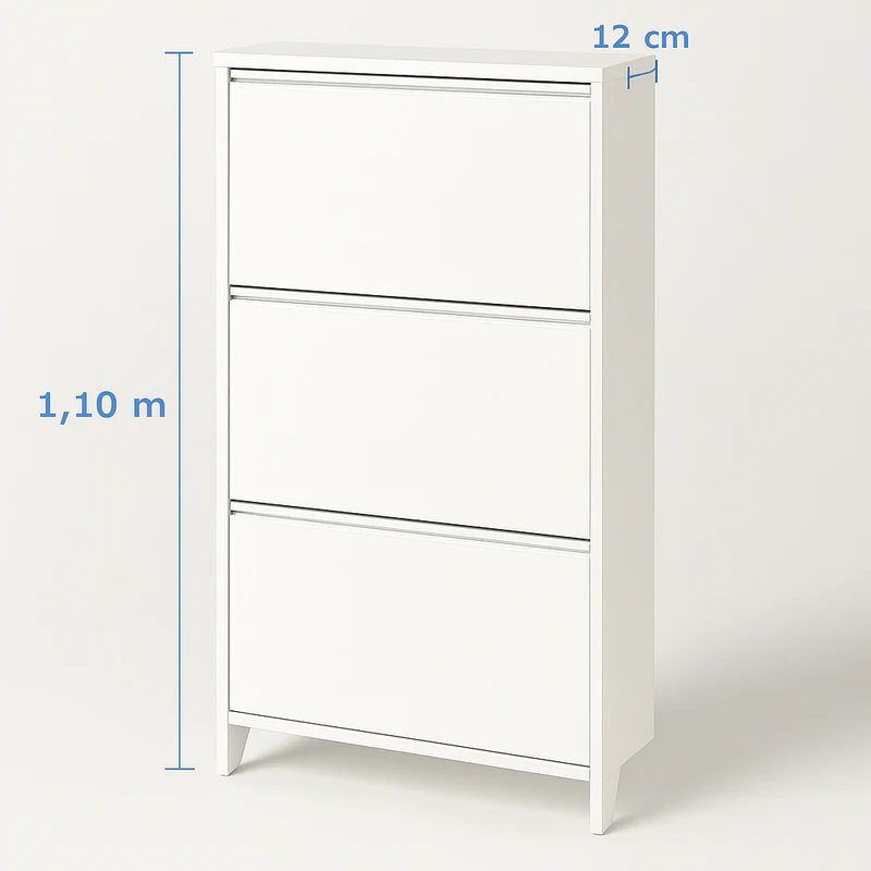 Medidas da Sapateira Vertical Slim 3 Portas